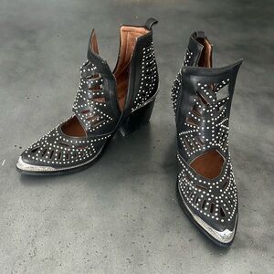 Jeffrey Campbell Studded Cutout Leather Booties
